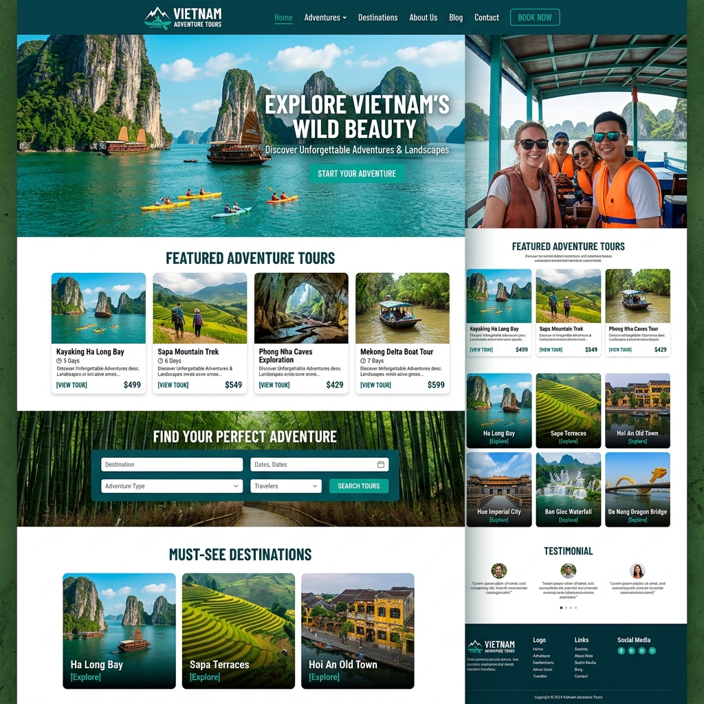 Giao diện Website Du Lịch