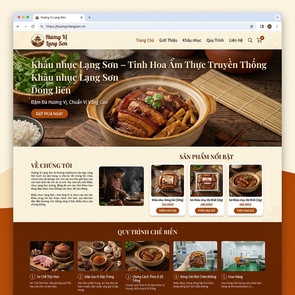 Giao diện Website Khâu Nhục Lạng Sơn