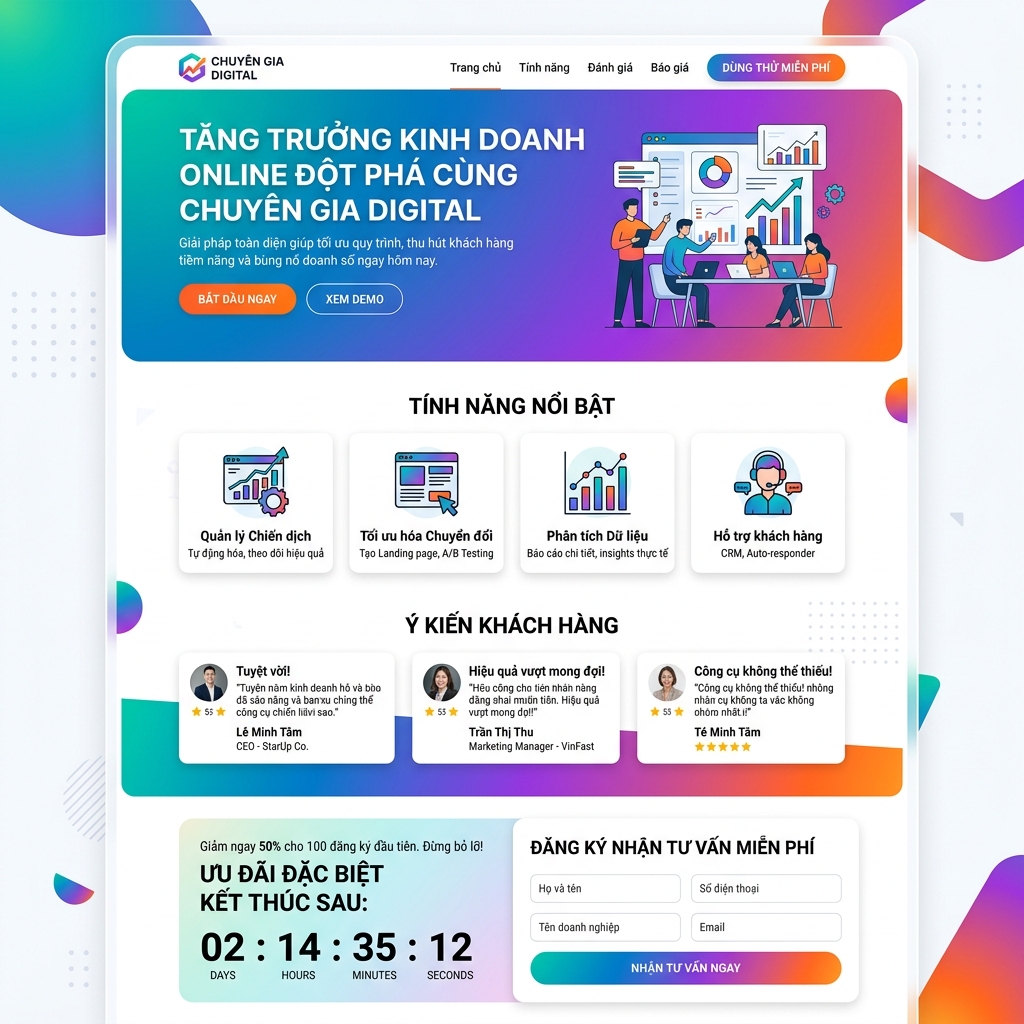 Giao diện Landing Page